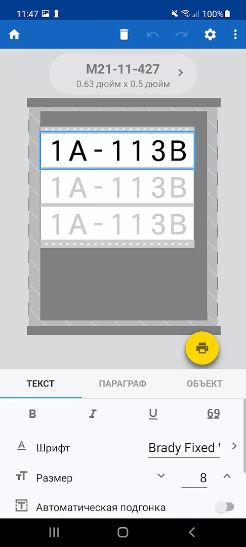 Приложение Brady Express Labels Mobile (Экспресс-этикетки)