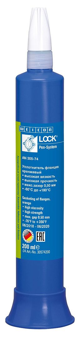 10020009 WEICONLOCK AN 305-74 Уплотнитель фланцев (200 мл) высокая вязкость, высокая сила фиксации, макс. заз