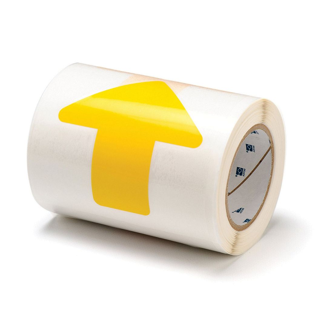 Метки Brady ToughStripe на прозрачной ленте, фиксированный шаг - форма стрелки, полиэстер B-514