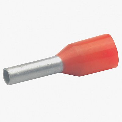 Наконечник втулочный изолир. 1,0мм2, длина втулки 6мм (цв. ряд 2, цвет красный) (100шт/упак)