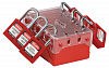 Бокс групповой компактный, пластик, количество отверстий для замков – 12, 149х100х70 мм, цвет – красный, 1 шт/упак 