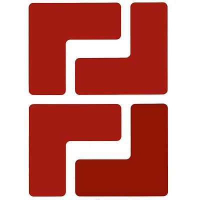 Обозначение угла, форма L, материал-полиэстер В-514, цвет- красный, размер 127мм х 127мм, 20 шт/упак.