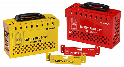 Бокс групповой Safety Redbox, сталь, количество отверстий для замков – 12, 155х236х91 мм, цвет – желтый, 1 шт/упак