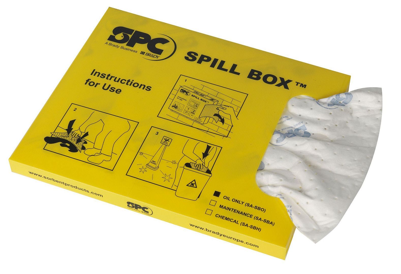 Настенный бокс Brady Spill Box для сбора проливов (адсорбция 10 литров)