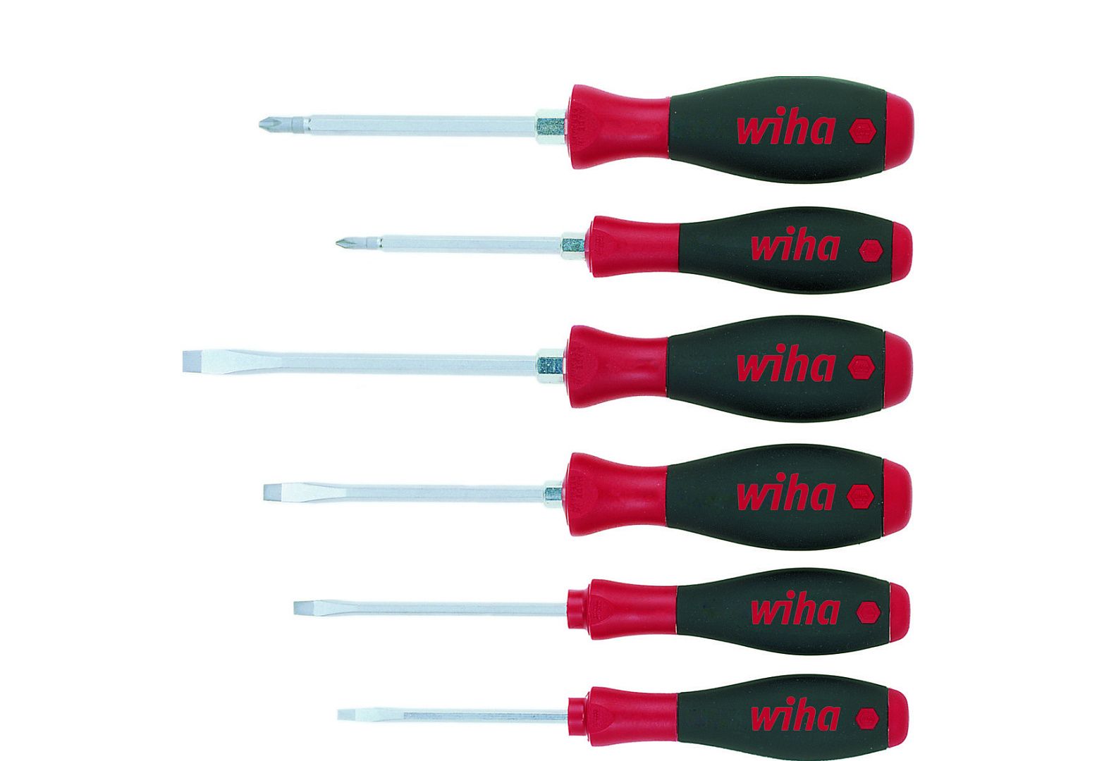 Набор отвёрток Wiha SoftFinish Шлиц, Phillips, с шестигранником под гаечный ключ, 6 пр.