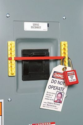 Держатели планок для блокиратора штангового, нейлон, 150х20 мм, цвет – желтый, 5 шт/упак