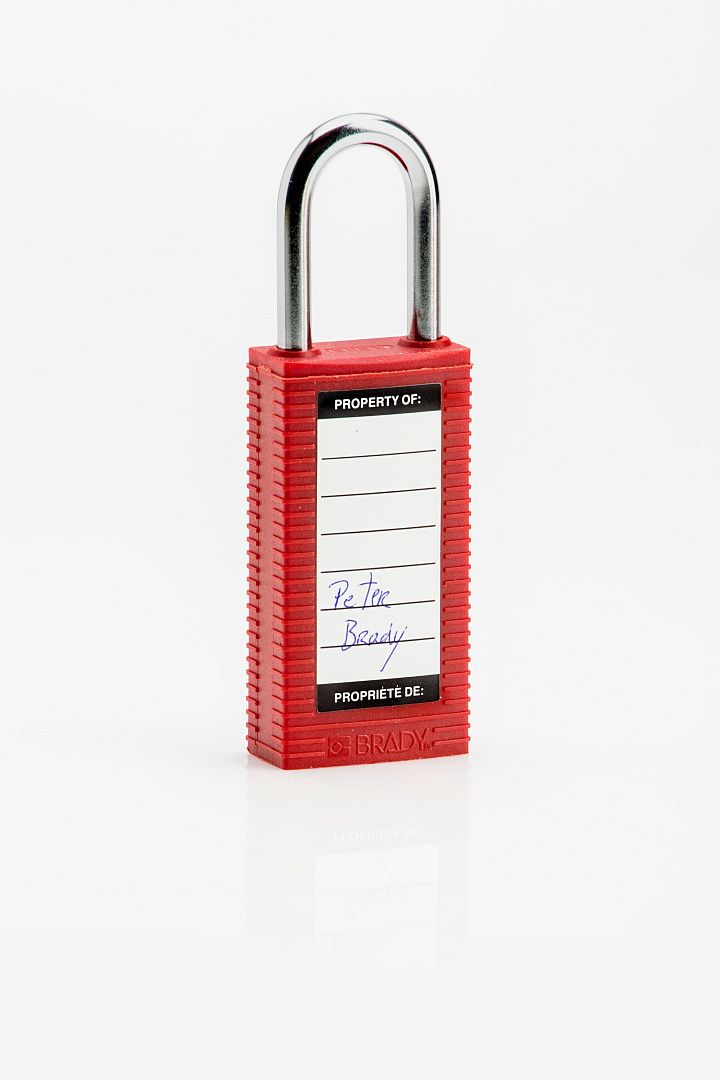 Замки нейлоновые со стальной дужкой и удлиненным корпусом, стальная дужка, высота дужки – 38 мм, диаметр дужки – 6.4 мм, нейлоновый корпус, размеры корпуса – 78х38х20 мм, цвет – желтый, 6 шт/упак