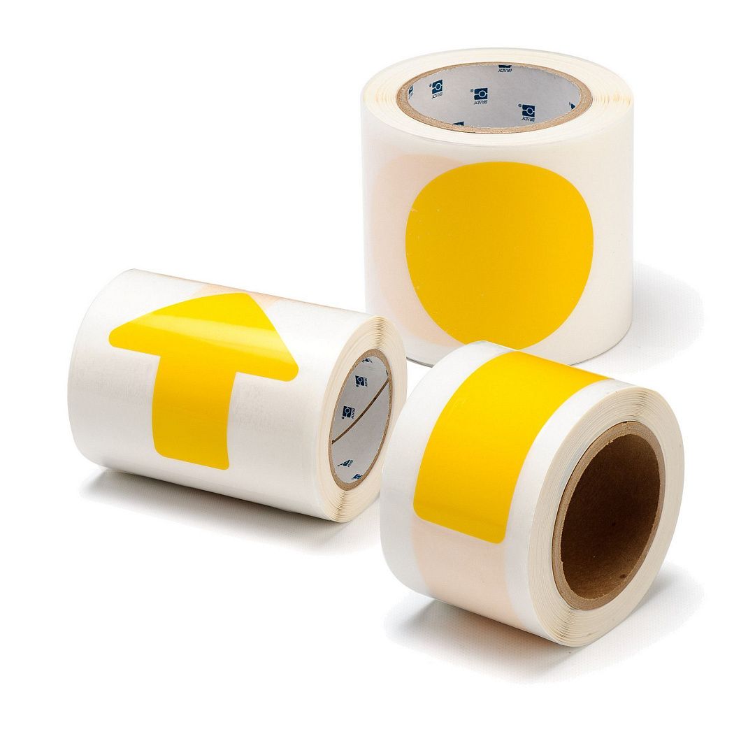 Метки Brady ToughStripe на прозрачной ленте, фиксированный шаг - форма круга, полиэстер B-514