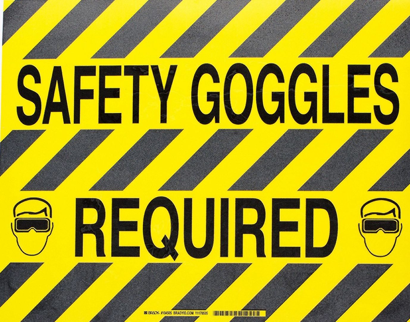Напольная самоклеющаяся табличка Brady с надписью "Safety Goggles required"