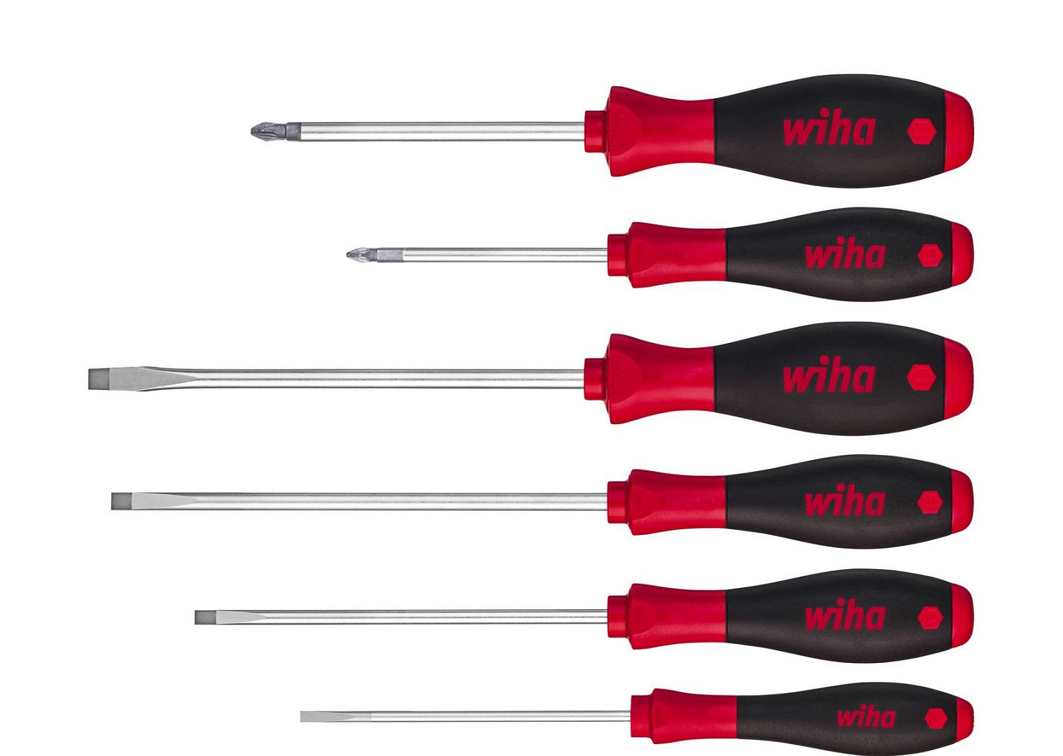 Набор отвёрток Wiha SoftFinish Шлиц, Phillips, 6 пр.