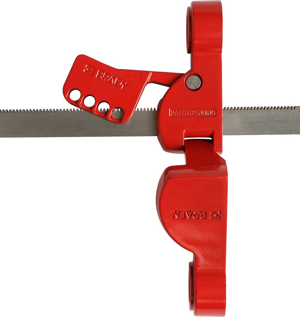 Блокиратор фланцевых соединений средний, алюминиевый сплав и сталь, диаметр трубы – 76.2-355.6 мм, диаметр гайки – 23-32 мм, 447х127х114 мм, цвет – красный, 1 шт/упак