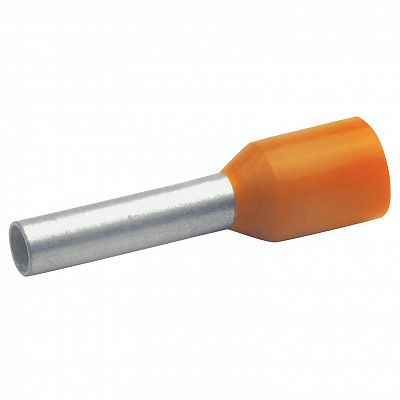 Наконечник втулочный изолир. 0,5мм2, длина втулки 6мм (цв. ряд 1, цвет оранжевый) (100шт/упак)