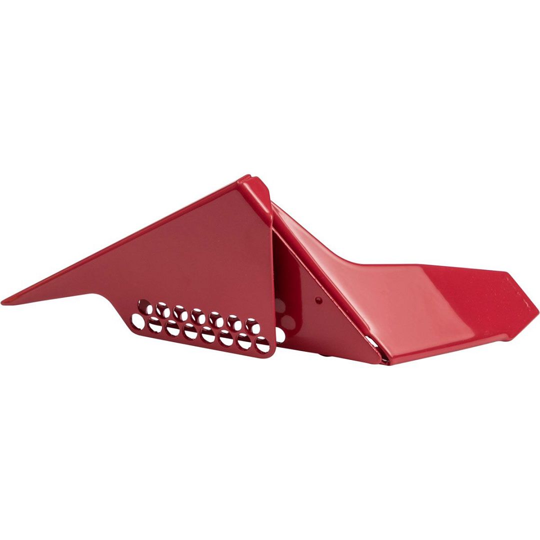 Блокиратор шарового вентиля уголковый большой, сталь, внешний диаметр трубы – 32-76 мм, количество отверстий – 15, 156х126х98 мм, цвет – красный, 1 шт/упак