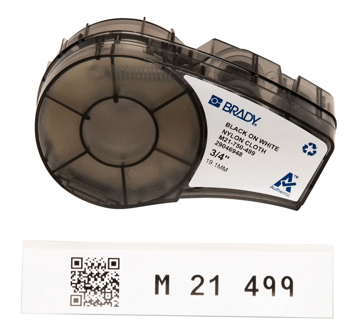 M21-750-499 лента 19.05 мм/4.87 м, нейлон, черный на белом (BMP21/M210/211)