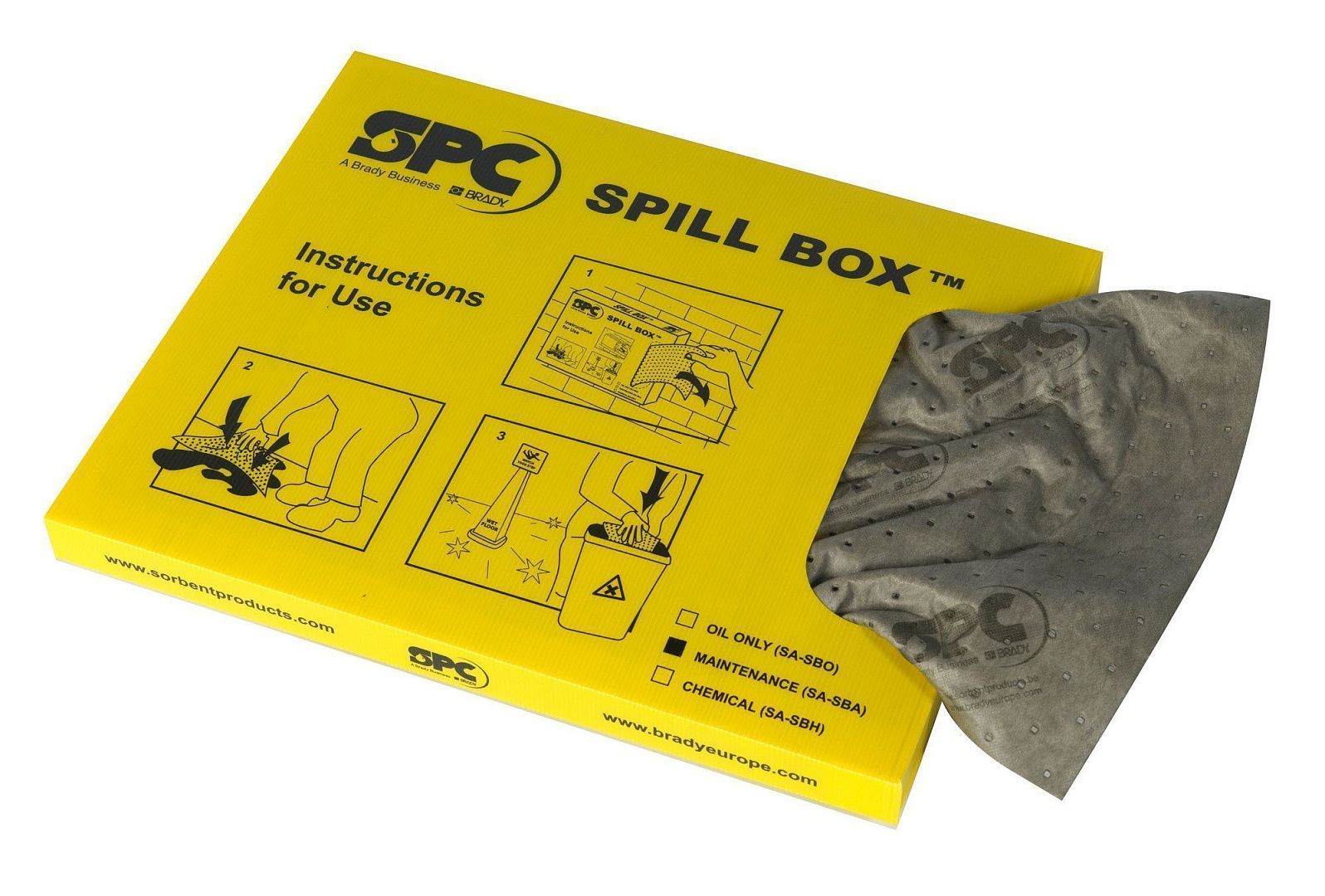 Настенный бокс Brady Spill Box для сбора проливов (адсорбция 10 литров)