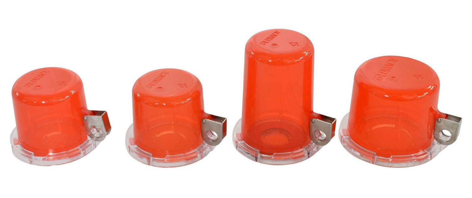 Блокиратор кнопки со съемным колпачком средний, поликарбонат, диаметр отверстия для кнопки – 23 мм, высота – 50 мм, диаметр основания – 64 мм, цвет – прозрачный (в комплекте три наклейки: прозрачная, желтая, красная), 1 шт/упак