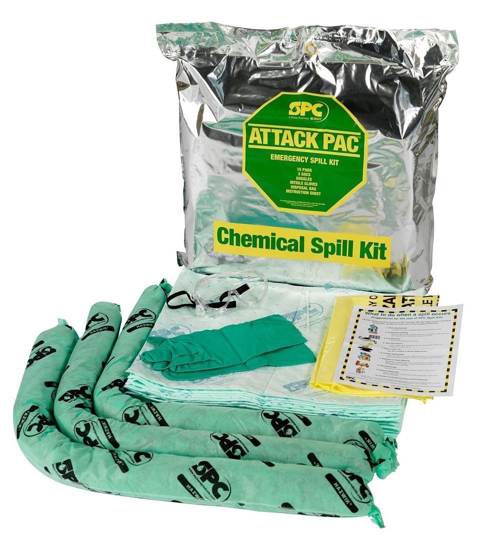 Комплекты устранения проливов Brady SPC Attack Pac одноразовый