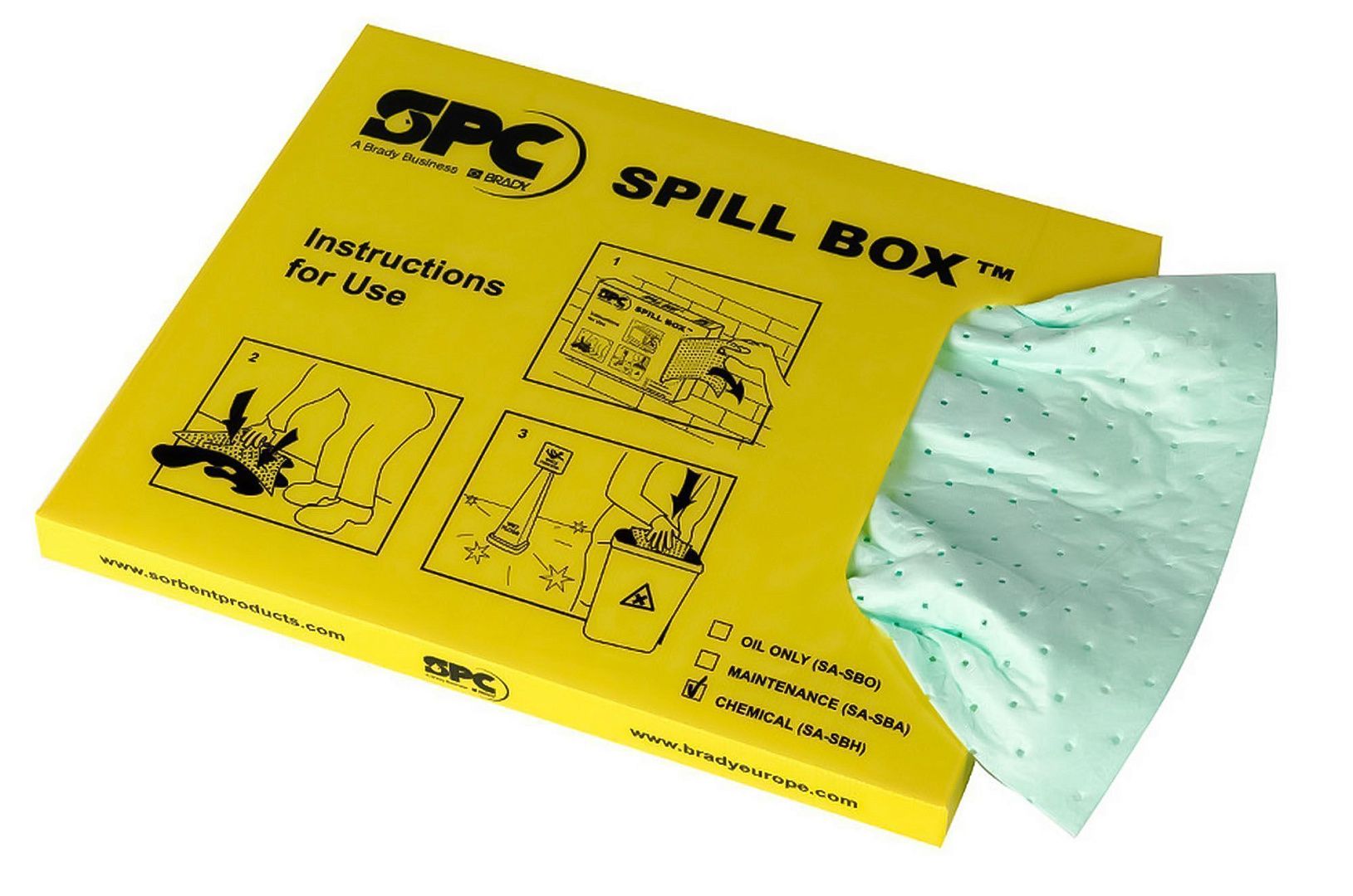 Настенный бокс Brady Spill Box для сбора проливов (адсорбция 10 литров)