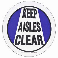 Напольная самоклеющаяся табличка с надписью "Keep Aisles Clear"