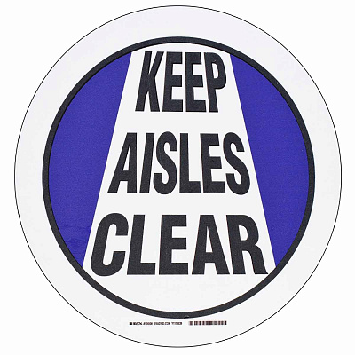 Напольная самоклеющаяся табличка с надписью "Keep Aisles Clear"