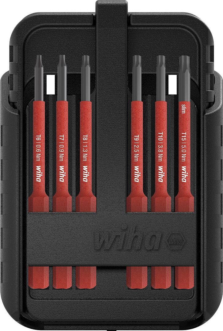 Набор бит Wiha slimBit electric в коробке (6 предметов, TORX T6-T15)