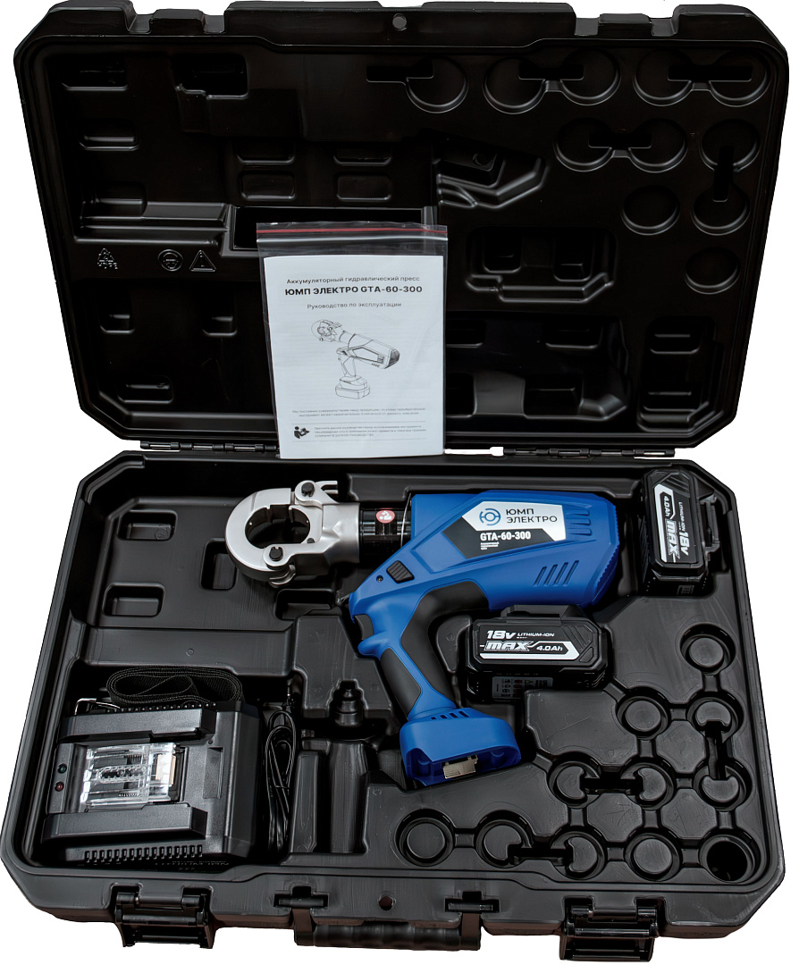 Пресс электрогидравлический ЮМП ЭЛЕКТРО GTA-60-300 аккумуляторный для обжима кабельных наконечников