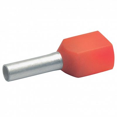 Двойной втулочный изолир. наконечник 2x1,0мм2, длина втулки 8мм (красный) (100шт/упак)