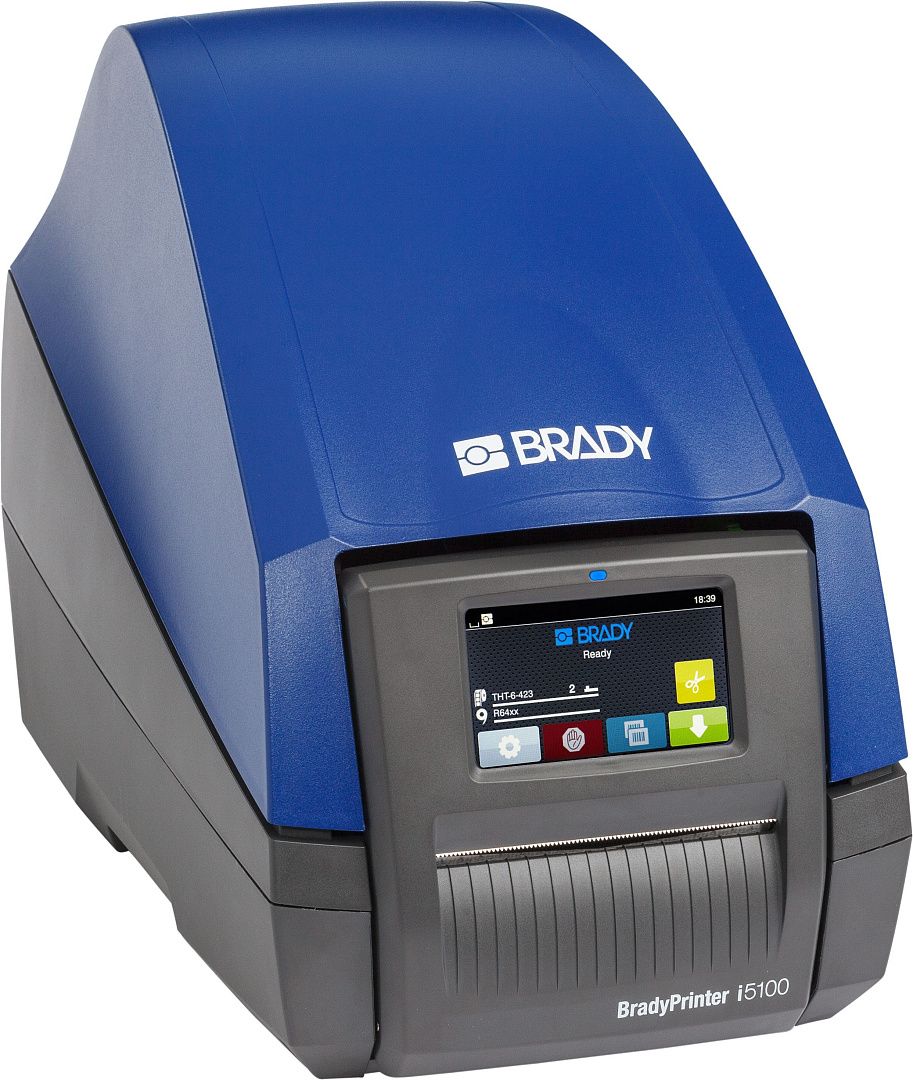 Принтер BRADY i5100-600-UKEU с базовым ПО BWS. Разрешение 600dpi. В компл.: шнур питания, USB-кабель, компакт-диск с драйвером, руководство пользователя на разных языках, руководство по настройке на англ. языке и печатное руководство пользователя на