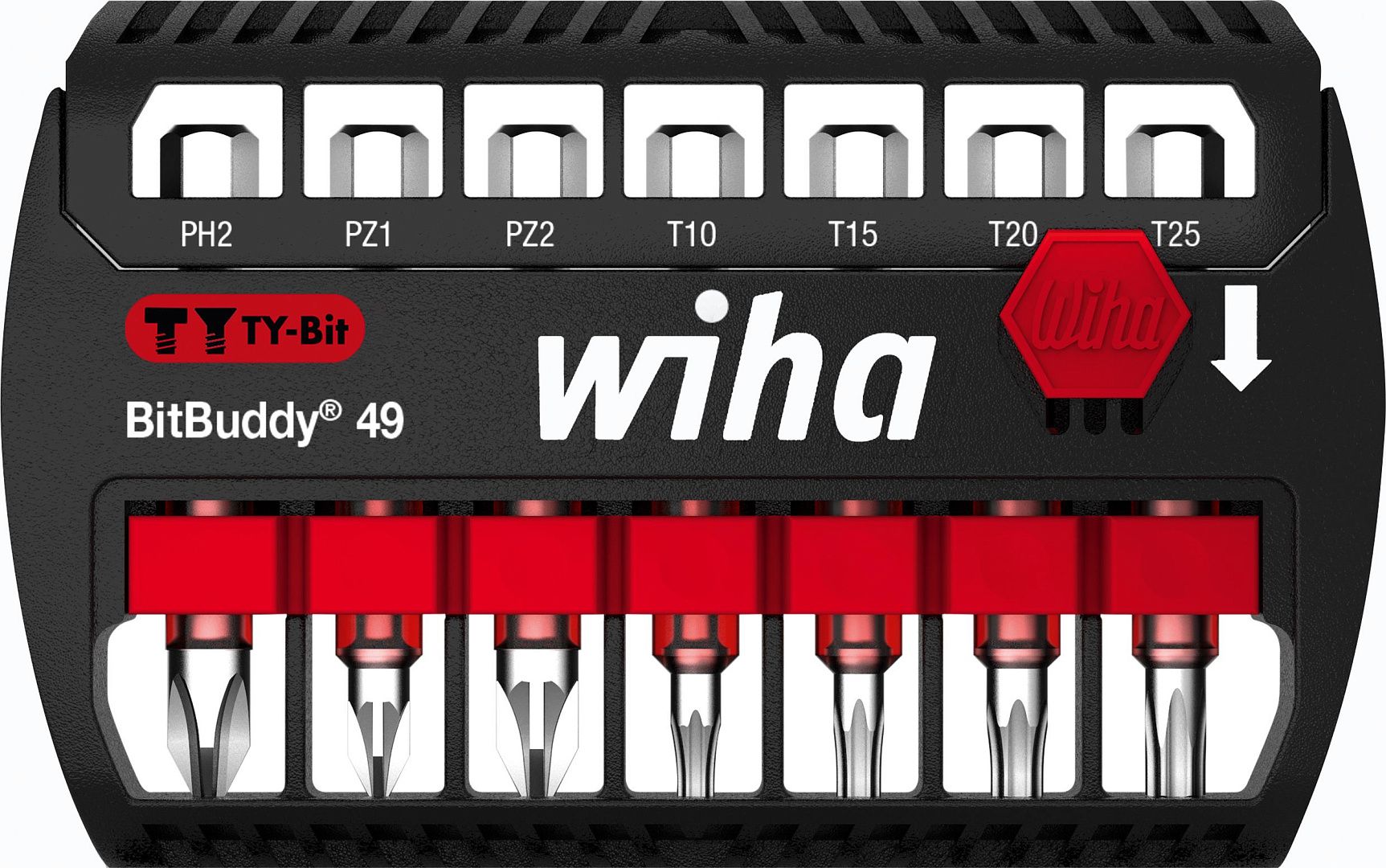 Набор бит Wiha BitBuddy TY 49 мм Phillips, Pozidriv, TORX (T10)