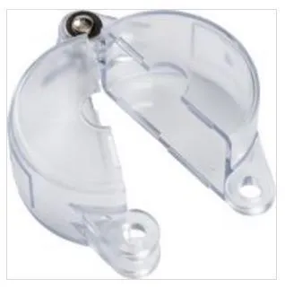 Блокиратор вентилей и задвижек стандартный, поликарбонат, диаметр маховика – 165-254 мм, диаметр отверстия для шпинделя – 89 мм, 276х318х76 мм, цвет – прозрачный, 1 шт/упак